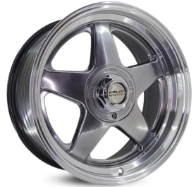 4 RODAS ZEUS IMPORTADAS EURO STANCE / 17X8 (4X100/108) ET20 cor:Grafite Diamantada 1