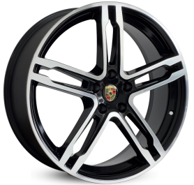 4 RODAS KR F2 MODELO MACAN TURBO / ARO 20X7,5 / (5x112) ET42 cor:Preta Diamantada 1