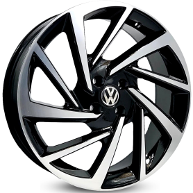 4 RODAS KR R93 MODELO POLO TRACK  / ARO 14X6 / (4X100) ET30 cor:Preta Diamantada 1