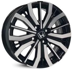 4 RODAS KR S04 MODELO HONDA CITY EXL / ARO 15X6 / (4X100) ET50 cor:Preta Diamantada 1