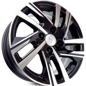 4 RODAS KR S38 MODELO PEUGEOT 208 GRIFFE / ARO 15X6 / (4X108) ET25 cor:Preta Diamantada 1