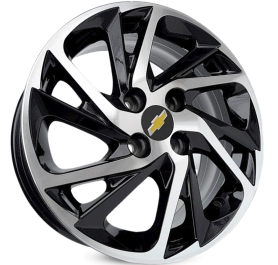 4 RODAS KR S40 MODELO CHEVROLET ONIX / ARO 15X6 / (4X100) ET42 cor:Preta Diamantada 1