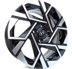 4 RODAS KR S42 MODELO HYUNDAI HB20 PLATINUM / ARO 15X6 / (4X100) ET42 cor:Preta Diamantada 1