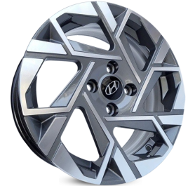 4 RODAS KR S42 MODELO HYUNDAI HB20 PLATINUM / ARO 15X6 / (4X100) ET42 cor:Grafite Diamantada 1