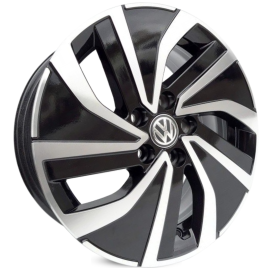 4 RODAS KR S44 MODELO FOX, POLO / ARO 15X6 / (5X100) ET45 cor:Preta Diamantada 1