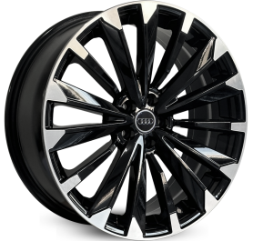 4 RODAS KR S49 MODELO AUDI / ARO 20X8 / (5x112) ET40 cor:Preta Borda Diamantada 1