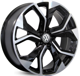 4 RODAS RAW A22 POLO, NIVUS, VIRTUS / ARO 18X8 / (5X100) ET40 cor:Preta Diamantada 1