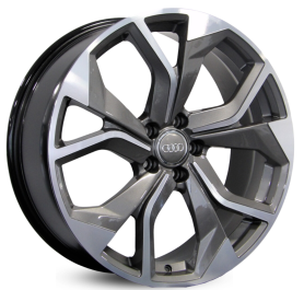 4 RODAS RAW A22 AUDI A3, A4, Q3  / ARO 18X8 / (5X112) ET42 cor:Grafite Diamantada 1