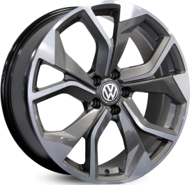 4 RODAS RAW A22 JETTA, FUSCA / ARO 20X8 / (5X112) ET42 cor:Grafite Diamantada 1