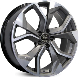 4 RODAS RAW A22 POLO, NIVUS, VIRTUS / ARO 18X8 / (5X100) ET40 cor:Grafite Diamantada 1