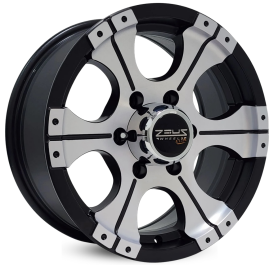 4 RODAS ZEUS OFF ROAD ALABAMA/ ARO 16X7 / (6X139) ET15 cor:Preta Fosca Diamantada 1