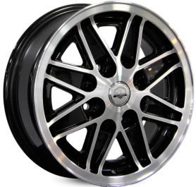 4 RODAS RAW CLASSICS COSMIC FUSCA / ARO 17X6 / (4X130) ET40 cor:Preta Diamantada 1