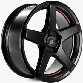 4 RODAS GT7 C-SPEC 2 POLO TRACKER / ARO 15X6 / (4X100) ET35 cor:Preta Fosca Friso Vermelho 1