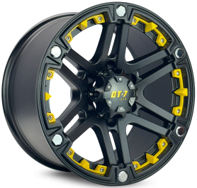 4 RODAS GT7 DAKAR OFF ROAD TROLLER / ARO 17X9 / (6X139) ET 0 cor:Preta Fosca Amarelo 1