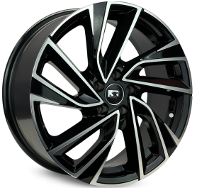 4 RODAS KR K72 MODELO ESPORTIVO / ARO 15X6 / (5X100) ET38 cor:preta Diamantada 1