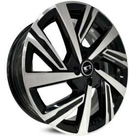 4 RODAS KR S46 POLO TRACK  GOL  UP / ARO 18X6 / (4X100) ET42 cor:preta Diamantada 1