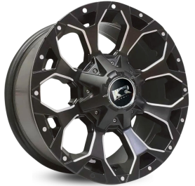 4 RODAS KR M12 MODELO TROLLER 4X4 OFF-ROAD / ARO 17X8, (6X139) ET20 cor:Preta Diamantada Fosca 1