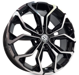 4 RODAS KR M16 MODELO POLO, NIVUS / ARO 16X6 / (5X100) ET42 cor:Preta Diamantada 1