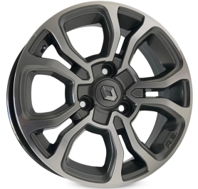 4 RODAS KR M7 MODELO KWID RS / ARO 14X5 / (3X100) ET35 cor:Grafite Diamantada 1