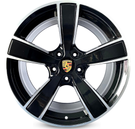 4 RODAS GT7 MODELO PORSCHE CAYENNE E-HYBRID / ARO 20X8,5 / (5X130) ET55 cor:Preta Diamantada 3