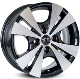 4 RODAS KR R39 MODELO CATA-VENTO / ARO 13X5,5 / (4X108) ET40 cor:Preta Diamantada 1