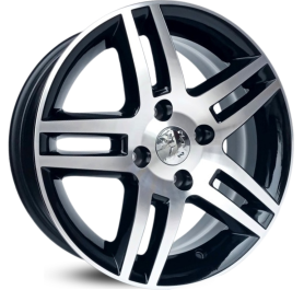 4 RODAS KR R41 MODELO PEUGEOT 308 / ARO 15X6 / (4X108) ET25 cor:Preta Diamantada 1