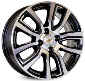 4 RODAS KR R80 MODELO ONIX ACTIV / ARO 14X6 / (4X100) ET39 cor:Preta Diamantada 1