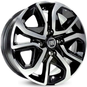 4 RODAS KR R91 MODELO FIAT ARGO 1.8 / ARO 14X6 / (4X98) ET35 cor:Preta Diamantada 1