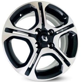 4 RODAS KR R97 MODELO SANDERO GT LINE / ARO 15X6 / (4X100) ET35 cor:Preta Diamantada 1