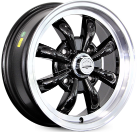 4 RODAS RAW 8 SPOKE FUSCA / ARO 15X5,5 / (4X130) ET30 cor:Preta Diamantada 2