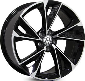 4 RODAS GT7 RS7, POLO, NIVUS, VIRTUS / ARO 20X8,5 / (5X100) cor:Preta Diamantada 1