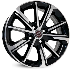 4 RODAS KR S03 FIAT CRONOS HGT / ARO 14X6 / (4X98) ET35 cor:Preta Diamantada 1