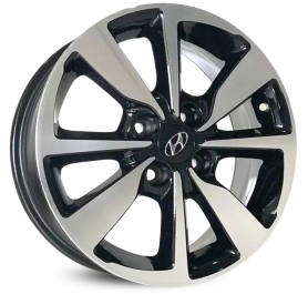 4 RODAS KR S13 MODELO HB20 PREMIUM / ARO 15X6 / (4X100) ET42 cor:Preta Diamantada 1