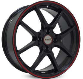 4 RODAS TSW MODELO TRACKSTAR / ARO 15X6 / (4X100) ET38 cor:Preta Fosca Friso vermelho 1