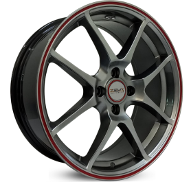 4 RODAS TSW MODELO TRACKSTAR / ARO 15X6 / (4X100) ET38 COR:Titanio Friso Vermelho 1