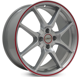 4 RODAS TSW MODELO TRACKSTAR / ARO 15X6 / (4X100) ET38 cor:Prata Friso Vermelho 1